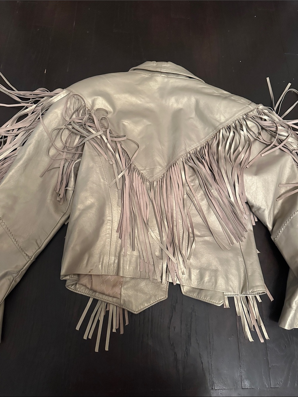 VINTAGE ROCKSTAR FRINGE LEATHER JACKET - Picture 3 of 3